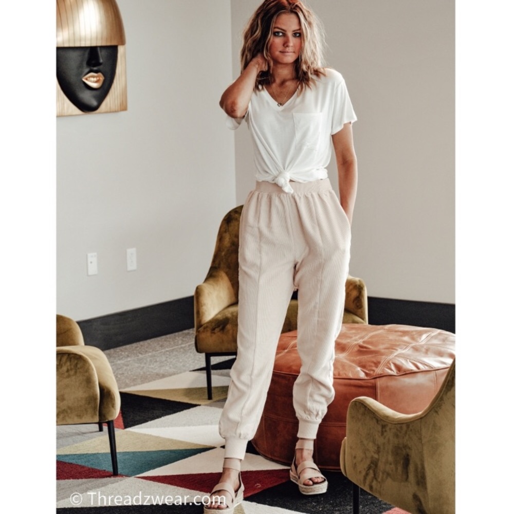 Sand/Beige corduroy pants - Picture 3 of 7